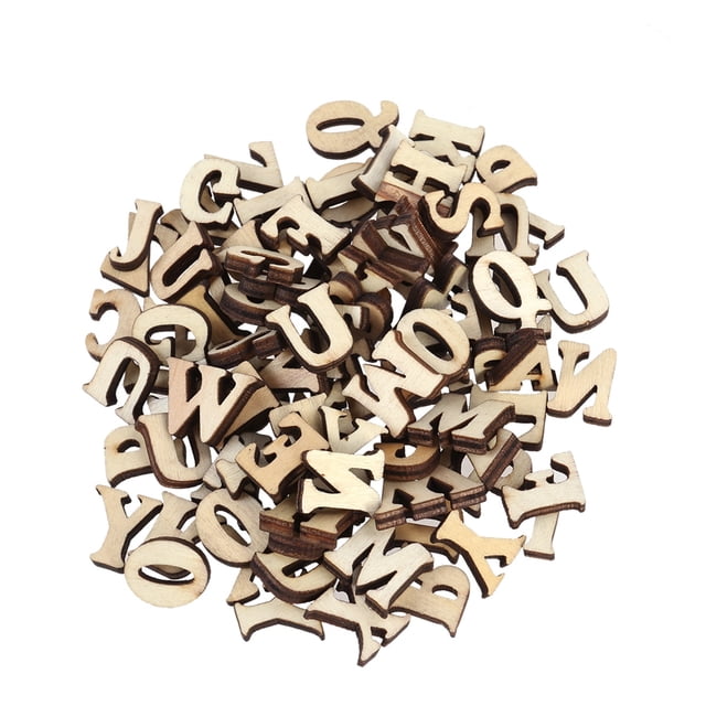 EeaseCA 50PCS Unfinished Wooden Capital Letters Alphabet Wood Cutout Discs Assorted Styles For Patchwork Scrapbooking Arts Crafts DIY Decoration Display Decor