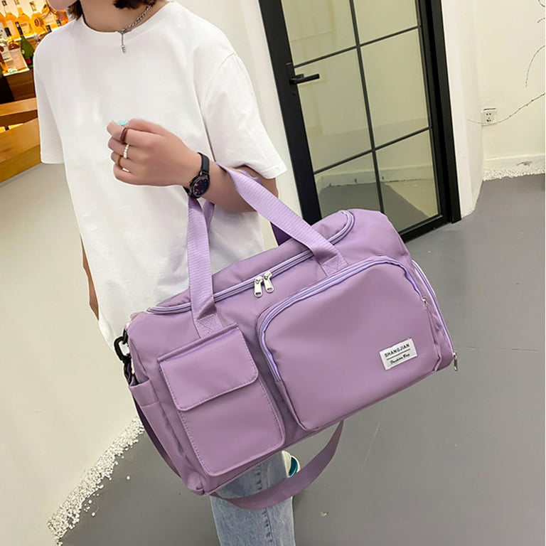 Pastel Purple Gym Bag, Solid Color All Day Small Or Large Size