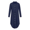 thumbnail image 5 of QLEICOM Women Casual Office Work Long Maxi Dress Womens Lapel V Neck Button Shirt Dress Solid Color Single Breasted Lapel Drawstring Tee Dress Waist Tie Lace Up Dresses Wine 5XL, 5 of 7