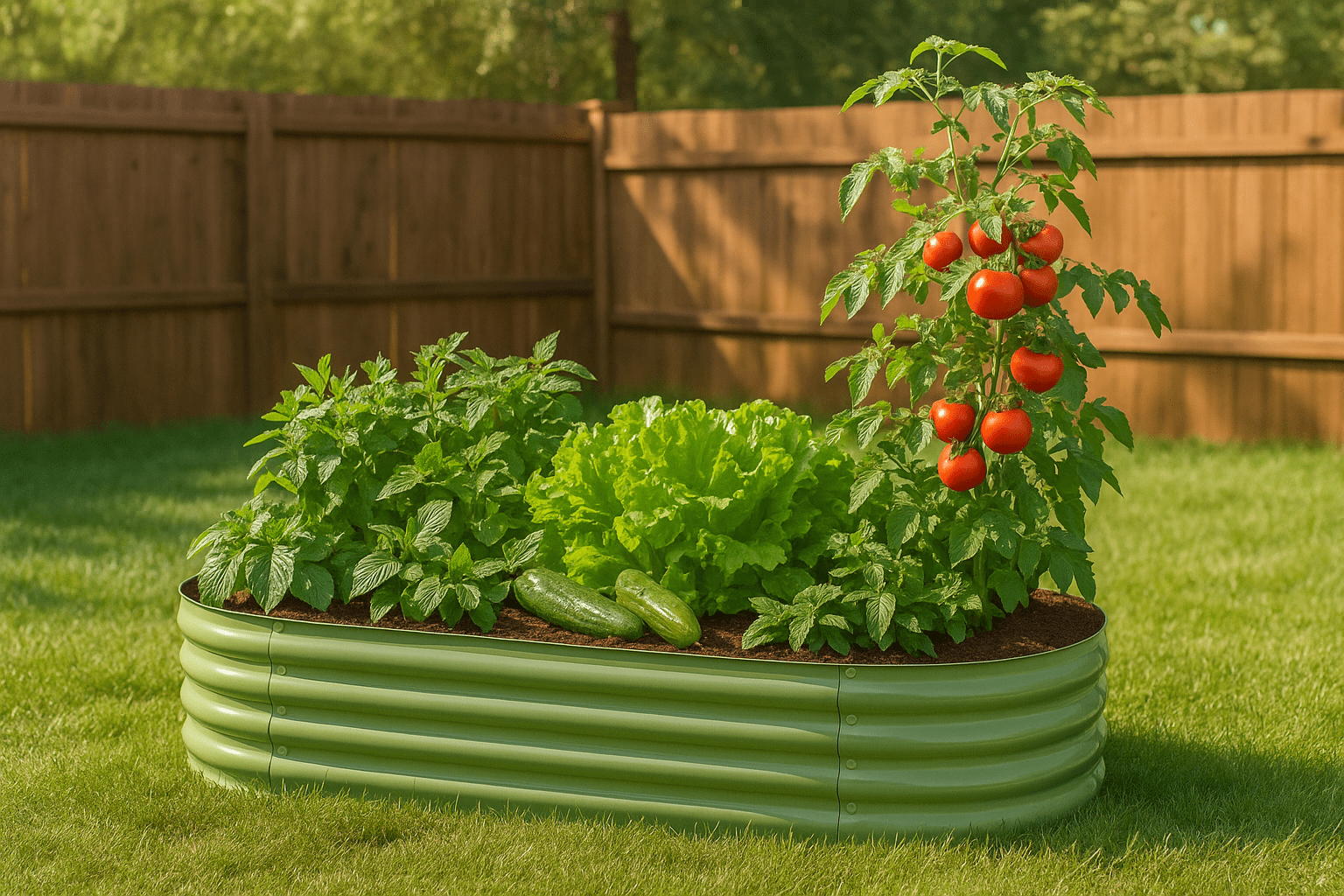 (2 pack) NuVue Products RIGID-Cast 4-in-1 Outdoor Modular Raised Garden Bed – 14" High with 4 Configurations