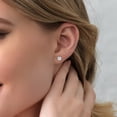 thumbnail image 3 of Gem Stone King 925 Sterling Silver White Topaz Stud Earrings for Women Men (3.20 Cttw, Gemstone Birthstone, Round 7MM), 3 of 5