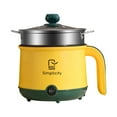 thumbnail image 1 of simhoa Electric Hot Pot US Adapter 1.8L Ramen Cooker for Cooking Dumpling Dormitory Yellow, 1 of 8