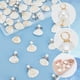 thumbnail image 3 of 6 estilos de colgantes de concha natural, 36 piezas de conchas marinas blancas naturales, dijes de ángel con cuentas de perlas de vidrio, dije de mar oceánico., 3 of 7