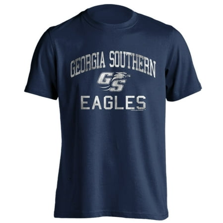 Eagle Denim Shirt - Georgia Southern Eagles Distressed Retro Logo Navy Short Sleeve T-Shirt