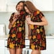 thumbnail image 4 of Easygdp Autumn Maple Leaves A Camisón de manga corta para mujer, informal, estampado, 4 of 6