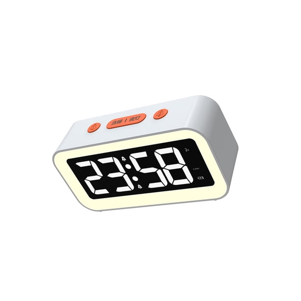 Yuarrent Reloj despertador digital, relojes de escritorio para mesita de noche, reloj de con espejo multifuncional, relojes LED electrónicos para Electrodomésticos Blanco Yuarrent HA082671-03