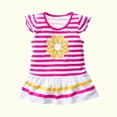 thumbnail image 6 of Ugoldhm Girls Ruffle Short Sleeve T-Shirt, Cute Flower Print Babydoll Striped Crewneck Summer Tee (Ages 1-10), 6 of 6