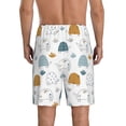 thumbnail image 4 of Lsque Cute Doodle Turtles Mens Sleep Pajama Shorts,Short Pajama Pants, Cotton Ultra-Soft Knit-Medium, 4 of 9