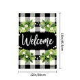 thumbnail image 4 of Amhnf Linen Garden Flag Welcome With Floral And Plaid Design For Home Outdoor Garden Yard Decor 12x18 inch, 4 of 5