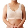 thumbnail image 1 of Timegard Wireless Bras for Women Plus Size Breathable Comfort Front Closure Button Bras with Support, 1 of 7