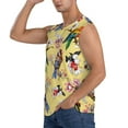 thumbnail image 3 of Easygdp Beautiful Bright Birds And Flowers Men's Breathable Tank Tops Sleeveless Sporty T Shirts for Basketball, Mountaineering, Bodybuilding -Medium, 3 of 8
