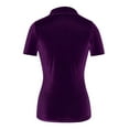 thumbnail image 7 of tklpehg Womens Casual Short Sleeve Tops Lapel Comfy Summer Holiday Tops for Women Leisure Short Sleeve T Shirt Trendy Clothes Solid Velvet Button Pocket Graphic Tops Tee Loose Blouse Purple L, 7 of 7