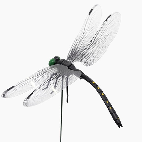 HaCpiu Lifelike 3D Dragonfly with Clip, 12" Black Artificial Dragonfly Garden Decor, Dragonflies Decor for Plants, Outdoor Bug Repellent Dragonfly, Patio, Lawn & Garden Ornaments