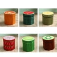 thumbnail image 4 of GOOHOCHY Organizador de almacenamiento plegable con forma de fruta creativa, taburete otomano, reposapiés, asiento, caja de almacenamiento, tamaño pequeño (piña), 4 of 8