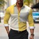 thumbnail image 1 of Camisa de hombre de moda de lujo a rayas casual al aire libre farola suave y cómoda patrón HD 2024 nuevas camisetas de hombre de gran tamaño, 1 of 6