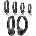 thumbnail image 2 of Laklulu - Pendientes de aro con bisagras de acero inoxidable con cuentas circulares negras para hombres y mujeres, 2 unidades, 2 of 5