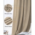 thumbnail image 4 of Modern Minimalist Art Blackout Curtains Light Blocking Print Window Curtains, Solid Color Linen Texture Beige Thermal Insulated Window Drapes for Living Room Kitchen Cafe (2 Panels, 84"W x 63"L), 4 of 9