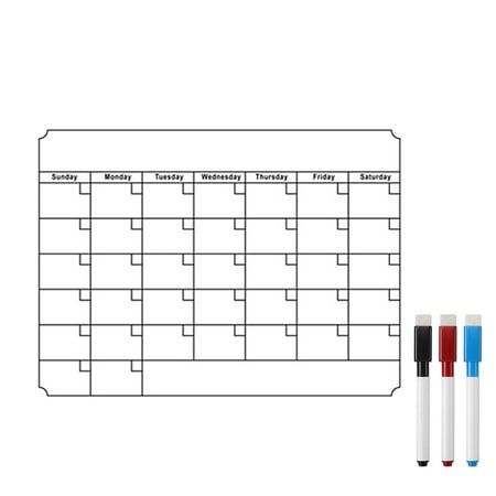 

Hesroicy Home Office Reusable Magnetic Calendar Fridge Sticker with 3 Colored Markers