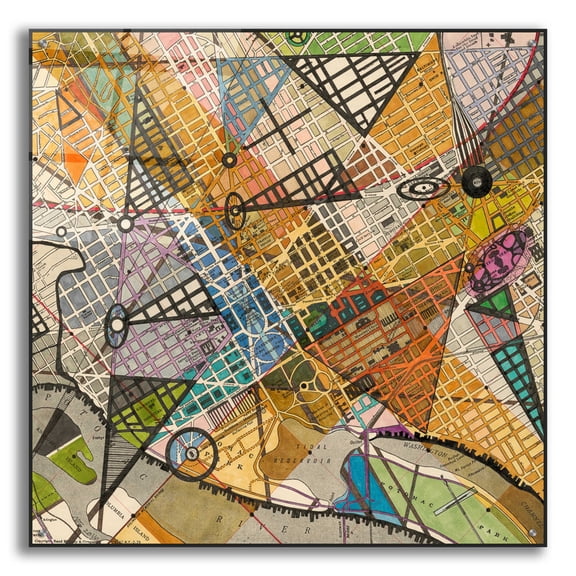 Epic Art 'Modern Map of D.C.' by Nikki Galapon Acrylic Glass Wall Art, 36"x36"