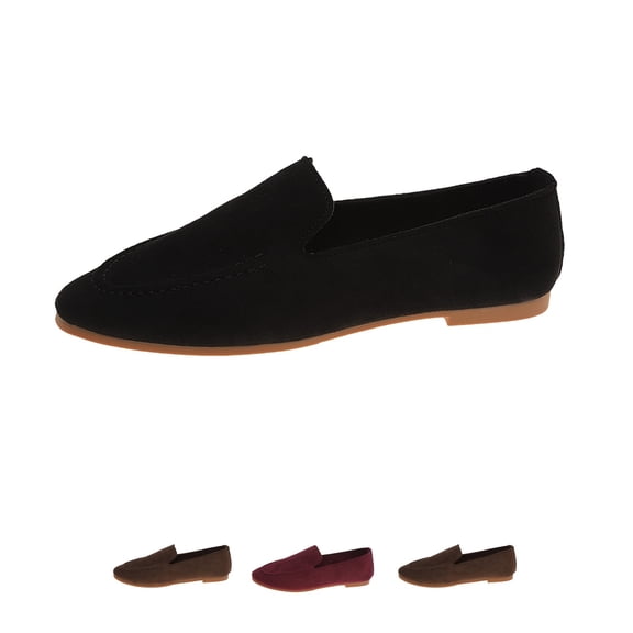 Domzle Women'S Pointed Toe Business Dressy Flats Chic Pointed Toe Slip-On Shoes Classic Casual Dress Loafer Flats For Daily And Work Office Black 43