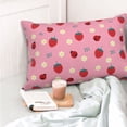 thumbnail image 4 of Rateoe Strawberry and Ladybugs Pattern Decorative Pillow Case,Throw Pillow Covers,Plush Pillow Cover,Soft Pillow Case,Velvet Pillow Case-14"x20", 4 of 6