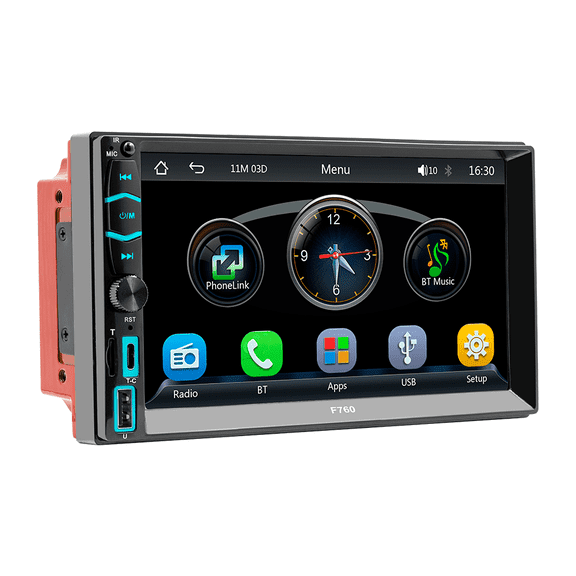 NURATIT 7" Wireless Car Radio Double 2DIN Apple CarPlay Stereo Touch Screen Bluetooth FM