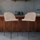 thumbnail image 3 of Sillas Altas Tapizadas para Barra de Cocina - Asiento Suave de Tela y Patas de Acero - Banco Desayunador Elegante para Uso Interior y Decoración del Hogar Set de 2 Sillas (Taupe), 3 of 10