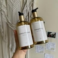 thumbnail image 2 of Refillable Gold Pump Bottle for Hotel Bathroom Shampoo Shower Gel Dispenser Soap Bottle Lotion Storage Container (gold label only), 2 of 7