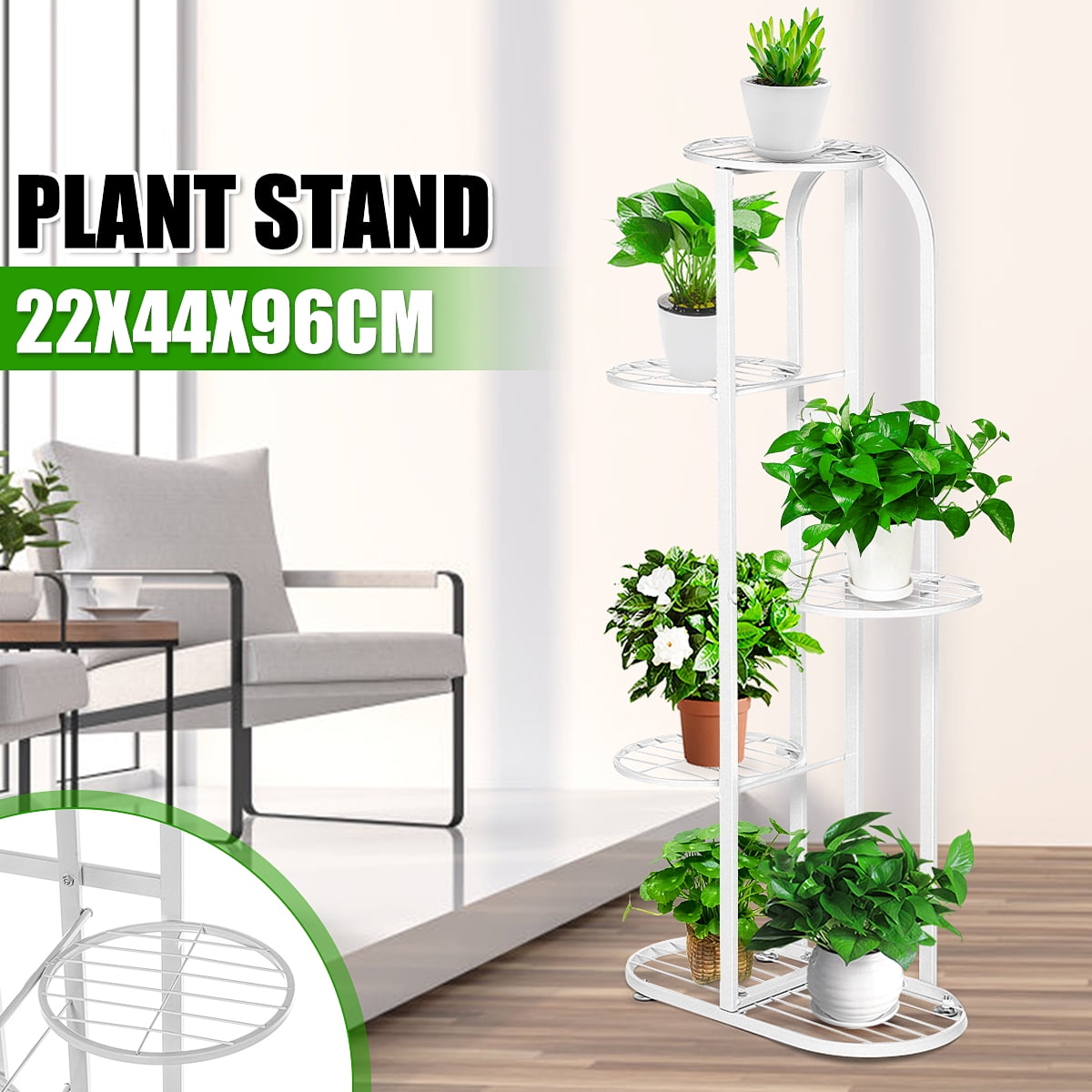 DAZONE Metal Plant Stand Rack Flower Pot Shelves Outdoor Indoor Garden Decor USA 