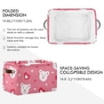 thumbnail image 3 of GZHJMY 1 Pack Love Heart Bear Large Storage Basket,Valentine's Day Collapsible Toy Storage Box Waterproof Laundry Basket with Handle for Home Closets, Offices, Bedroom, 3 of 7