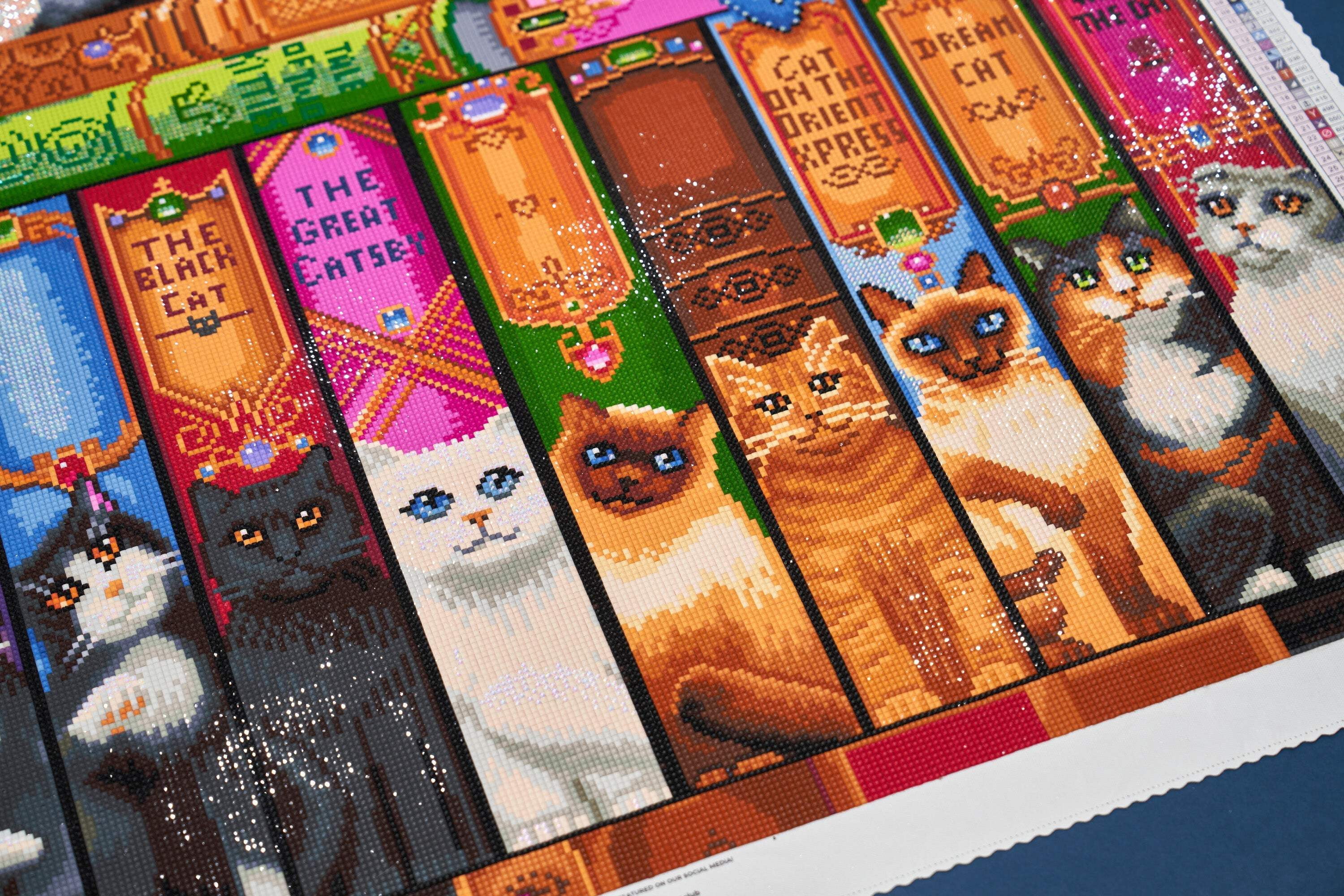 DIAMOND ART CLUB Cat Bookshelf Diamond Painting Kit