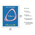 thumbnail image 2 of Caravelle - France - Caravelle F-BHRB "Lorraine" Jet Airliner - Vintage Airline Travel Poster by Jean Colin c.1959 - Fine Art Matte Paper Print (Unframed) 20x26in, 2 of 4