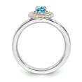 thumbnail image 2 of Sterling Silver & 14k Stackable Expressions Sterling Silver Blue Topaz Ring - Size 7, 2 of 3