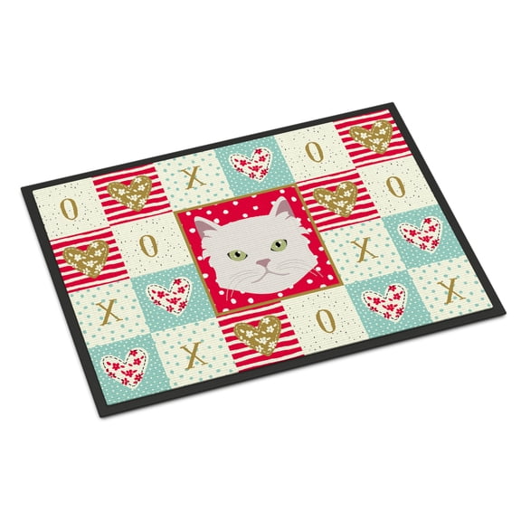 Asian Semi Longhaired Cat Love Door Mat