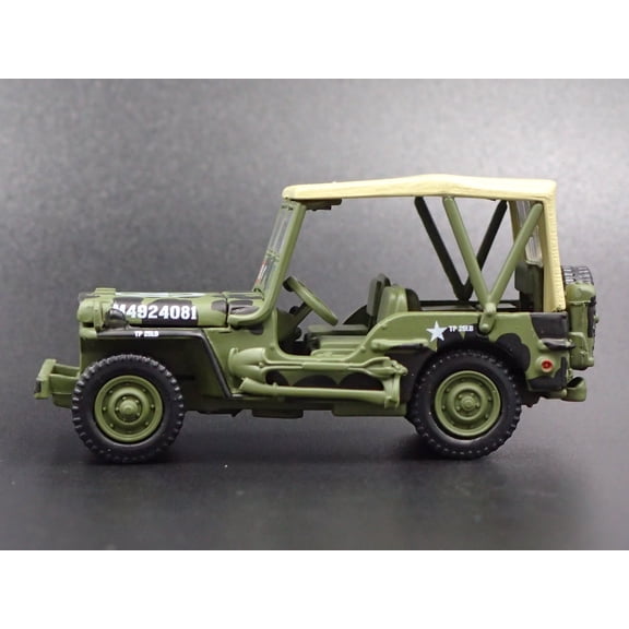 (Open Box) WWII WILLYS MB JEEP ARMY MILITARY RARE 1:64 SCALE COLLECTIBLE DIECAST MODEL CAR