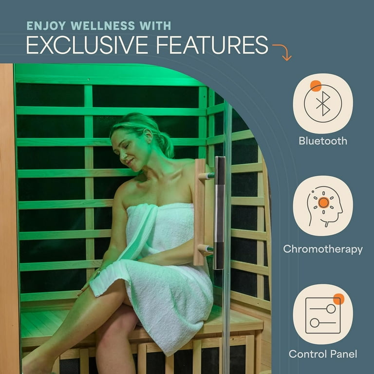 LifePro RejuvaCure Duet 2 Person Infrared Sauna for Home – Red