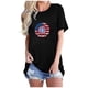 thumbnail image 1 of Tops Cortos para Mujeres Bandera de Moda Impresa Cuello Redondo, Camiseta de Manga 3/4 para Uso Diario, Casero Y Cómodo, 1 of 4