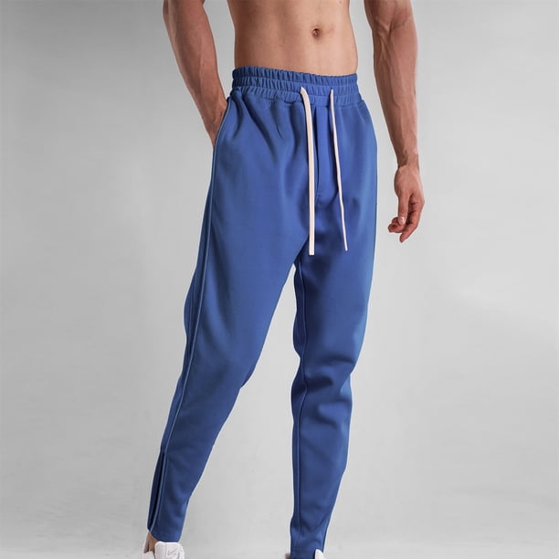 Pantalones largos para hombre, pantalones casuales de moda con cordones, pantalones elásticos con cierre de cremallera en el pie, pantalones deportivos para hombre.