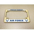 thumbnail image 5 of [Officially Licensed U.S. Air Force Product] - Motorcycle Domed Custom-Made Personalized Metal License Plate Frame with Proud Parent US Air Force & Wings Symbol Design - Gold, 5 of 7
