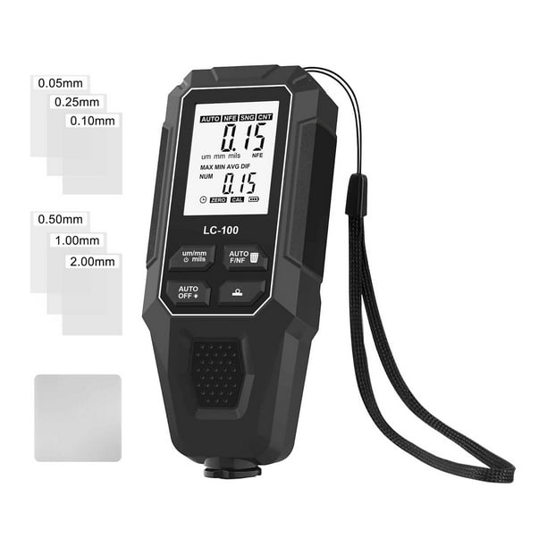 Medidor digital de profundidad de pintura, medidor de recubrimiento ultrasónico para vehículos de laboratorio. Negro
