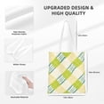 thumbnail image 2 of Canvas Bag Tote Bag Shopping Bag 16×15in Can Be Carried By Hand And Can Be Used For Daily Travel Such As Shopping And Going To Work Lime Houndstooth Hand-Drawn Sketch_1, 2 of 8