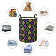 thumbnail image 6 of Fotbe Mardi Gras Shiny Green Purple Laundry Basket with Handles, Waterproof Large Laundry Hamper, Wash Bag for Corner Dorm, Rolling Laundry Basket with Handles-Medium, 6 of 8