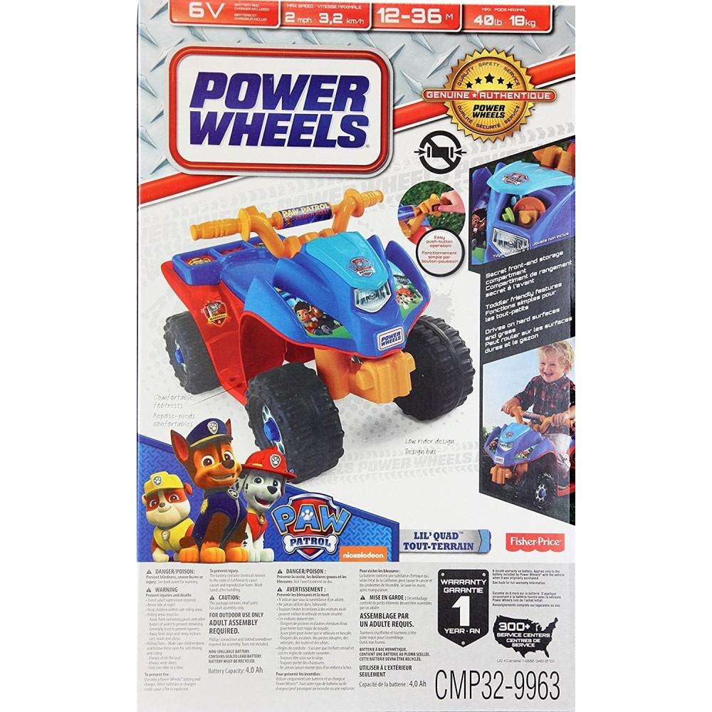power wheels lil quad paw patrol