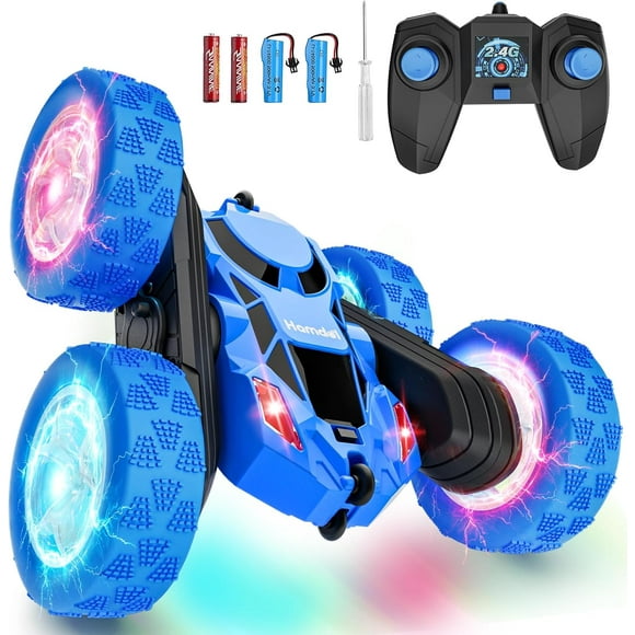 TEMOGU-STEM Voiture Télécommandée pour Enfants de 6 à 12 Ans, Voiture Acrobatique RC 4WD avec Lumières LED et Flips à 360°, Jouet Électrique Rapide 2.4GHz pour Garçons de 8 à 10 Ans, Cadeau Éducatif pour Anniversaire Ou Noël