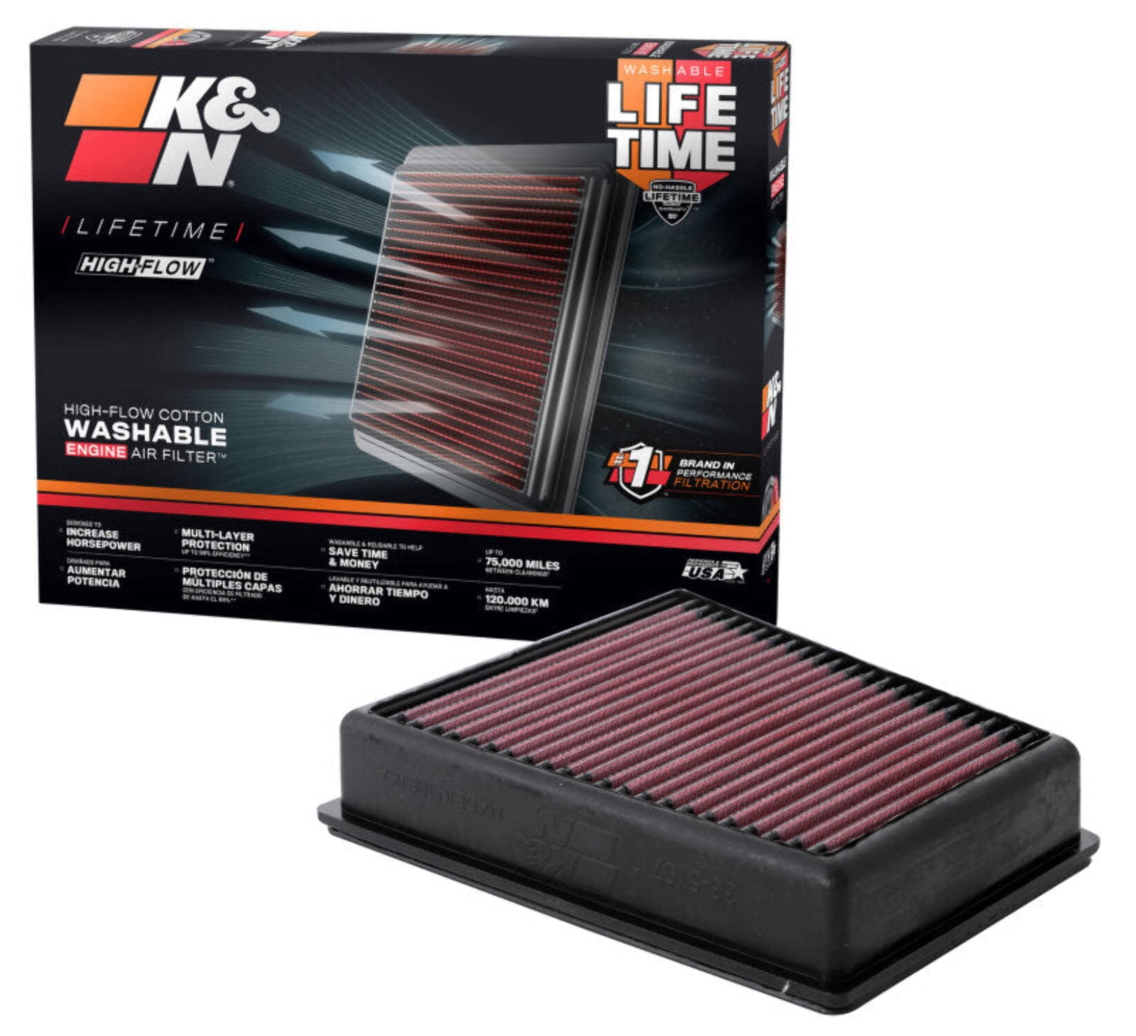 K&N Engine Air Filter: High Performance, Premium, Washable, Replacement Filter: 33-5107 Fits select: 2021-2023 CHEVROLET TRAILBLAZER, 2020-2023 BUICK ENCORE GX