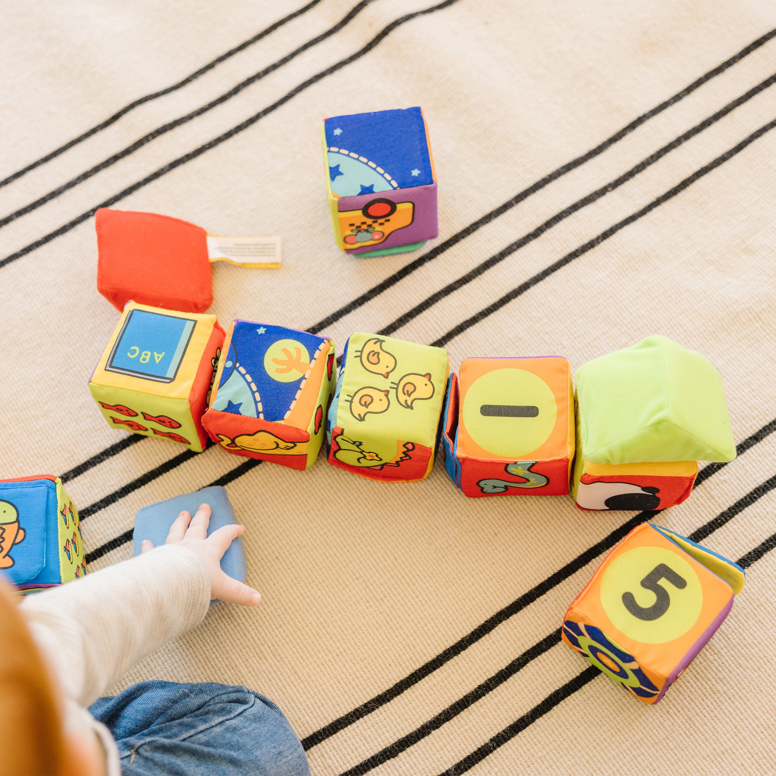 Melissa Doug K s Kids Match and Build Soft Blocks Set Walmart