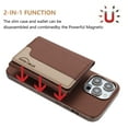 thumbnail image 6 of Allytechgroup Case for Apple iPhone 16 Pro Max, 2-in-1 Detachable Card Holder Magnetic RFID Blocking Wallet [Compatible with MagSafe] Stand PU Leather Cover with Credit Card Slots/Cash Slot, Brown, 6 of 13