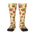thumbnail image 2 of Picia Women Crew Soft Moisture-wicking Socks Apple Pattern Design Cotton Socks, One Size fit All, 2 of 9