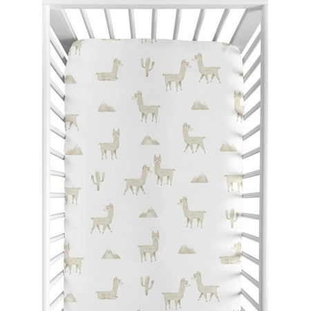 UPC: 0846480086383 | Boho Llama Fitted Crib Sheet by Sweet Jojo Designs