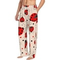 thumbnail image 2 of Xecao Red Ladybug Men's Straight Lounge Pajama Pants: The Ultimate in Comfortable Sleepwear, 2 of 9